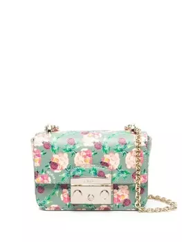 Furla мини-сумка с цветочным принтом, зеленый