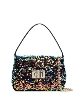 Furla мини-сумка с пайетками, черный