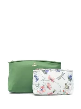 Furla набор Camelia из двух косметичек, зеленый