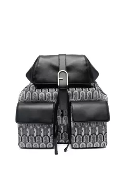 Furla рюкзак с жаккардовым логотипом, черный
