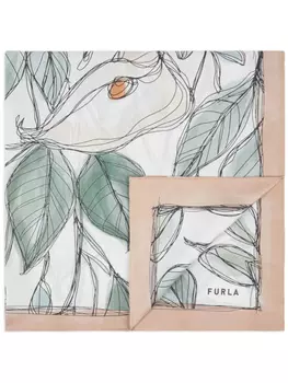 Furla шелковый платок с принтом, белый