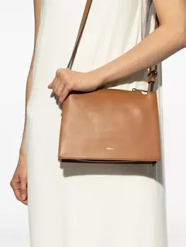 Furla сумка через плечо из кожи Nuvola, коричневый