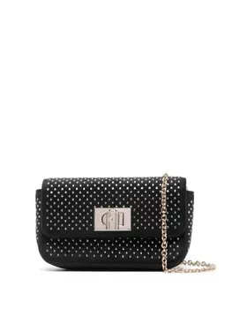Furla сумка через плечо с кристаллами, черный