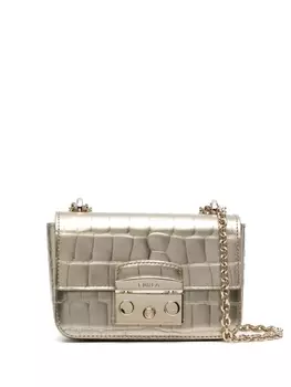 Furla сумка через плечо с тиснением под кожу крокодила, золотистый