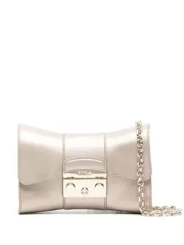 Furla сумка через плечо с тисненым логотипом, золотистый
