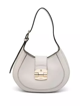 Furla сумка из зернистой кожи с декором Arch, нейтральный цвет