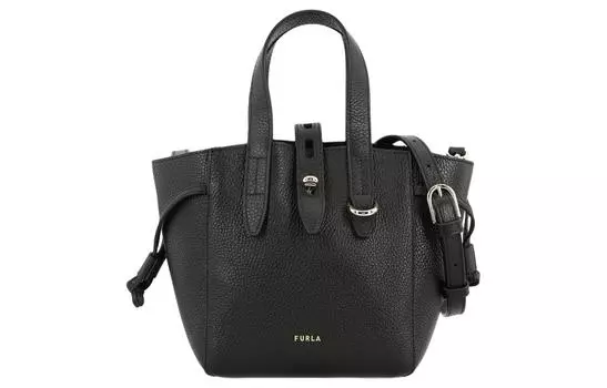 Furla Сумка-корзина Net Collection из телячьей кожи, сумка-шоппер, сумка через плечо, женская мини-сумка, черная
