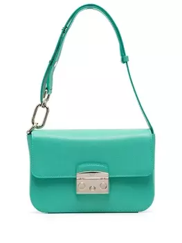 Furla сумка на плечо с гравировкой логотипа, зеленый