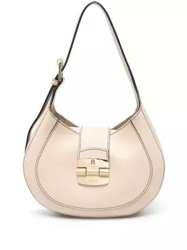 Furla сумка на плечо с тисненым логотипом, нейтральный цвет