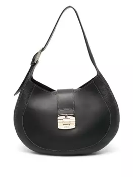 Furla сумка на плечо с тисненым логотипом, черный