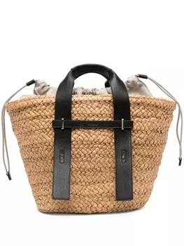 Furla сумка-тоут из рафии, нейтральный цвет