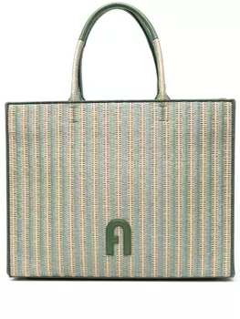 Furla сумка-тоут с нашивкой-логотипом, нейтральный цвет