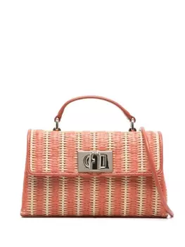 Furla сумка-тоут с нашивкой-логотипом, оранжевый