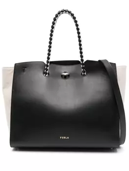 Furla сумка-тоут с плетеными ручками, черный