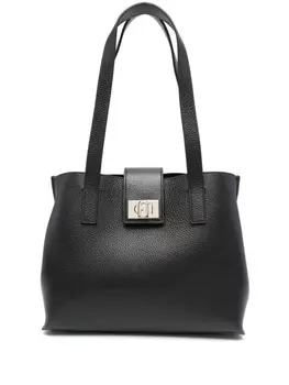 Furla сумка-тоут с пряжкой-логотипом, черный