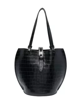 Furla сумка-тоут с тиснением под кожу крокодила, черный