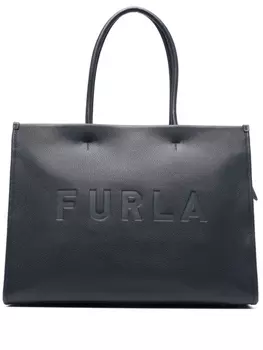 Furla сумка-тоут с тисненым логотипом, синий