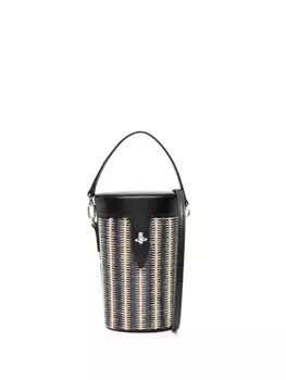Furla сумка-ведро с тисненым логотипом, черный