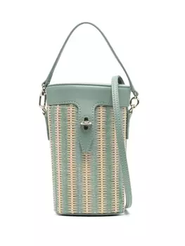 Furla сумка-ведро с тисненым логотипом, зеленый