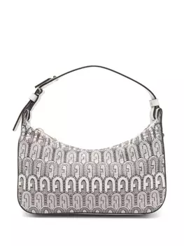 Furla жаккардовая сумка на плечо с монограммой, нейтральный цвет