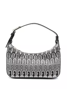 Furla жаккардовая сумка на плечо с монограммой, черный