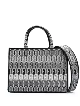 Furla жаккардовая сумка-тоут, черный