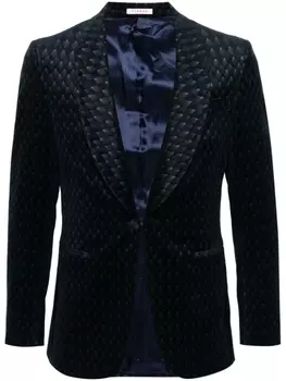 Fursac бархатный смокинг с геометричным узором, синий