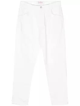 FURSAC джинсы с вышитым логотипом, белый