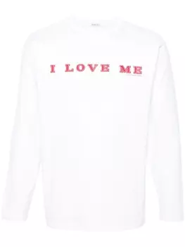 Fursac футболка с длинными рукавами и надписью, белый