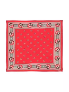 FURSAC напечатанный карманный шарф, красный