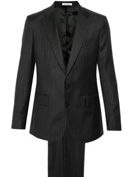 FURSAC однобортный костюм в тонкую полоску, серый
