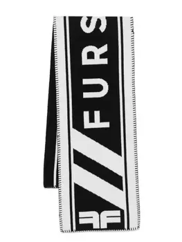 FURSAC шарф с жаккардовым логотипом, черный