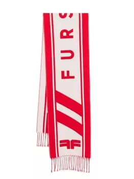 FURSAC шарф с жаккардовым логотипом, красный