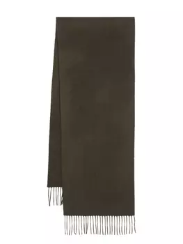 FURSAC шерстяной шарф с бахромой, зеленый