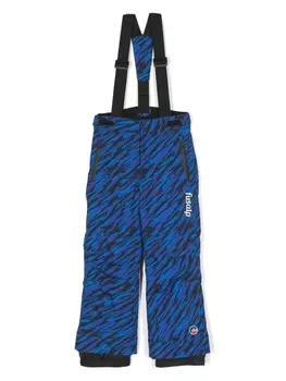 Fusalp camouflage-print logo-patch ski trousers, синий