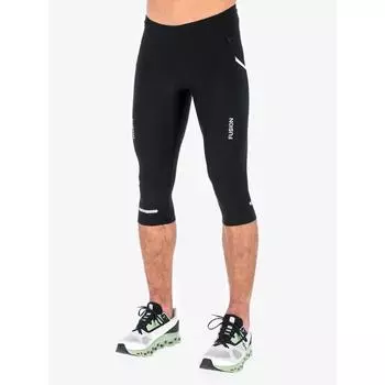 Fusion C3 3/4 КОЛГОТКИ унисекс женские беговые тайтсы мужские беговые тайтсы с карманами, черный