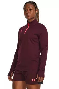 Футбольная футболка среднего слоя с короткой молнией Under Armour, коричневый