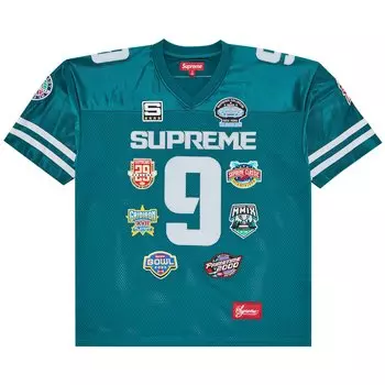 Футбольная майка с вышивкой Supreme Championships, темно-бирюзовая