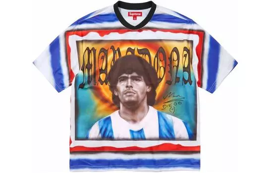 Футболка-джерси Supreme Maradona, белый / синий