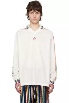 Футбольное поло Off-White с жаккардовой монограммой Casablanca