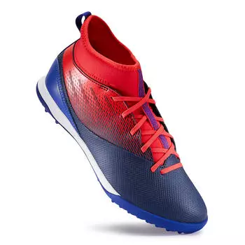 Футбольные бутсы Agility 500 MID Turf TF kids синий/желтый KIPSTA, морской синий/неоновый желтый лайм