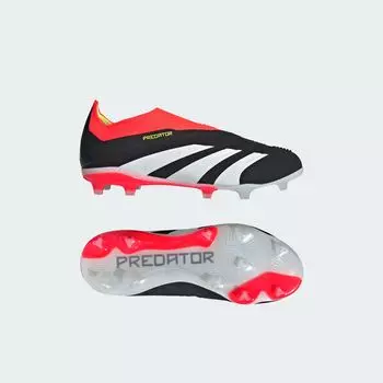 Футбольные бутсы без шнурков Predator 24+ для твердого грунта Adidas, цвет Core Black/Cloud White/Solar Red