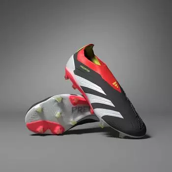 Футбольные бутсы без шнурков Predator Elite для твердого грунта Adidas, цвет Core Black/Cloud White/Solar Red