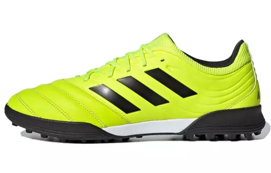 Футбольные бутсы Copa 19.3 мужские низкие неоново-желтые Adidas