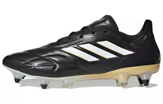 Футбольные бутсы Copa Pure+ мужские низкие черные/белые/золотые Adidas