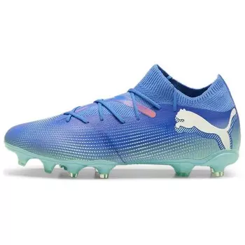 Футбольные бутсы FUTURE 7 MATCH унисекс с низким верхом синего цвета Puma