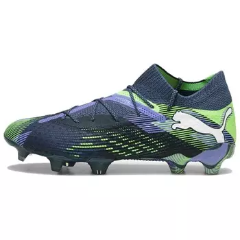 Футбольные бутсы FUTURE 7 ULTIMATE унисекс с низким верхом, синий/зеленый Puma
