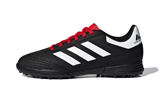Футбольные бутсы Goletto Kids, низкие, № 1, черные/ярко-белые/светло-алые Adidas