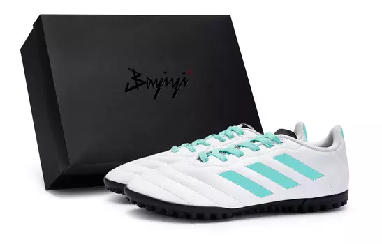 Футбольные бутсы GOLETTO VII унисекс с низким верхом, белый/зеленый Adidas