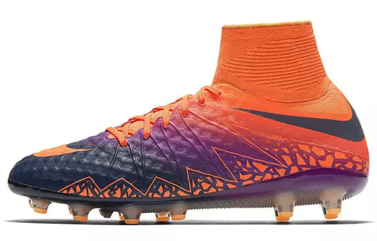 Футбольные бутсы Hypervenom Phantom 2 AG Pro мужские с низким верхом оранжевого/фиолетового цвета Nike